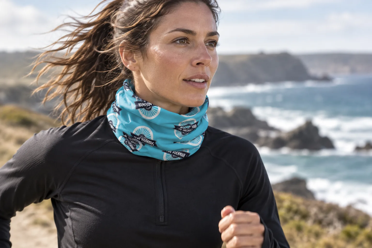 Loopster met een custom buff aan de kust